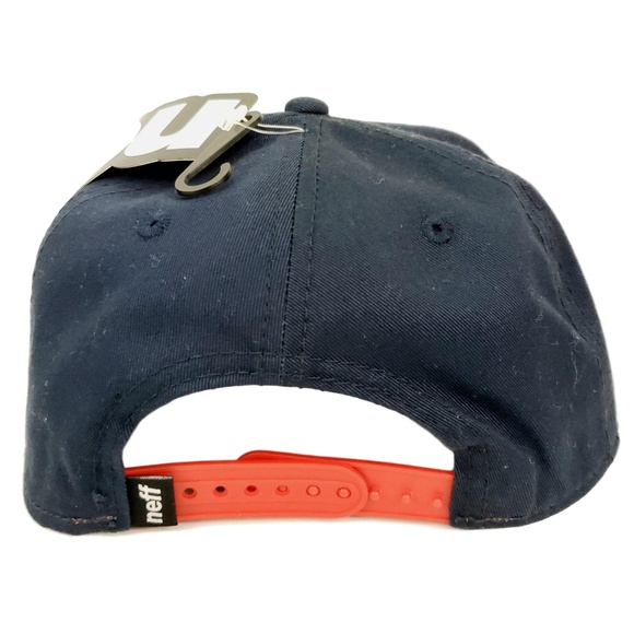 NEFF the Company Snapback Hat Surfer Skateboard Cap N Logo Navy Red Adjustable - Picture 4 of 8